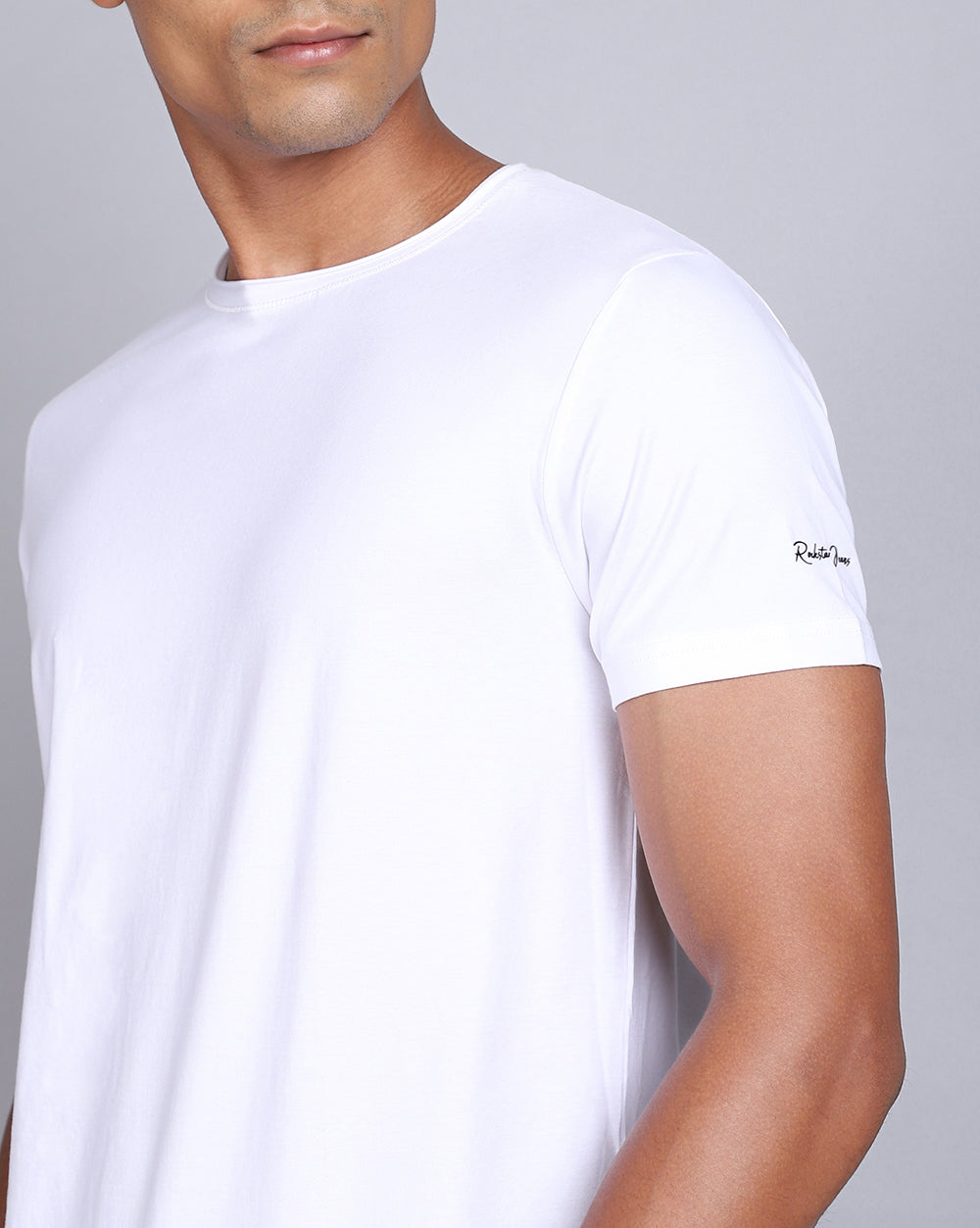Crewneck Comfort Stretch T-Shirt-Blank White