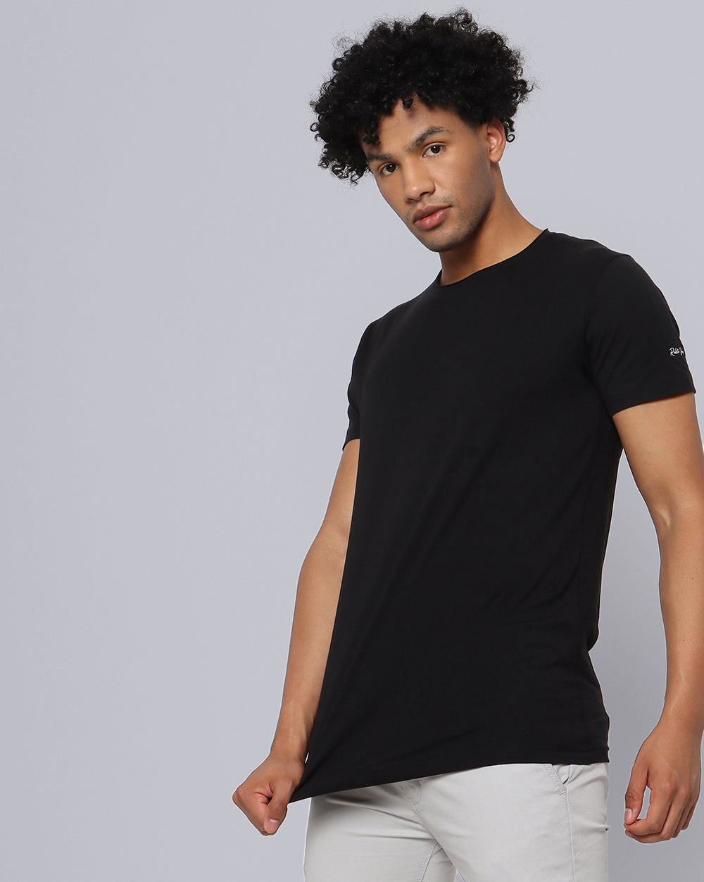 Crewneck Strech T-Shirt-Black
