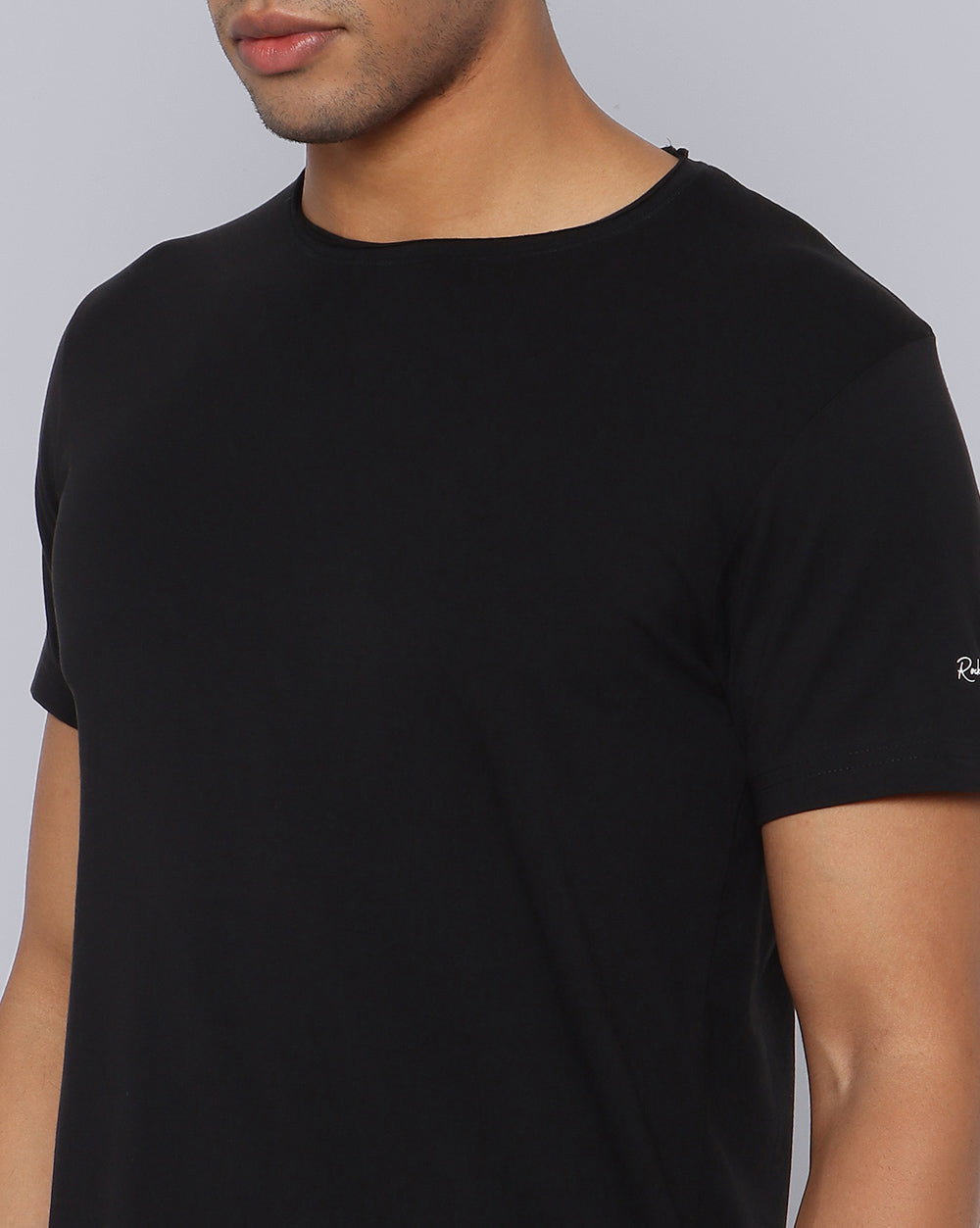 Crewneck Strech T-Shirt-Black