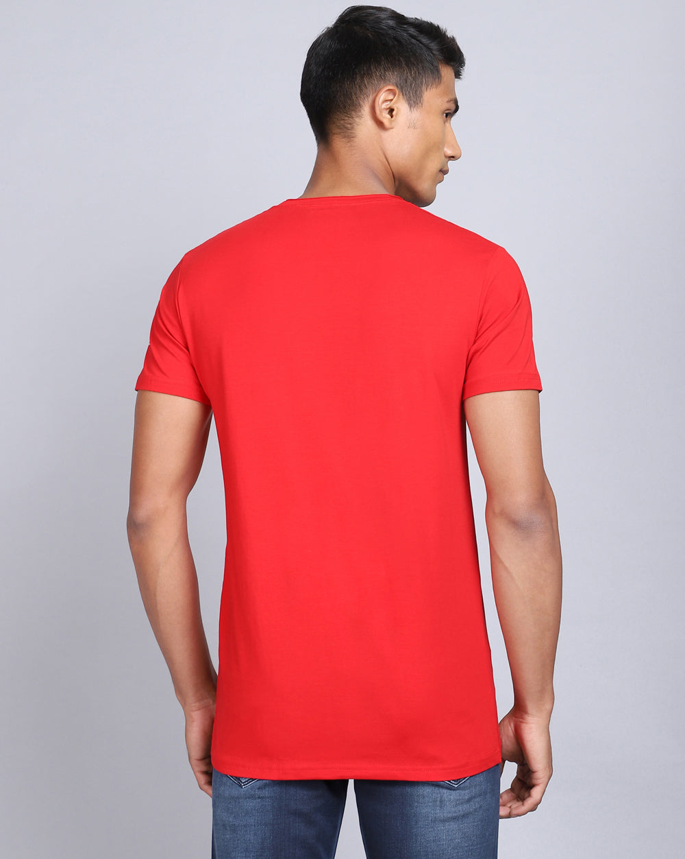 Crewneck Comfort Stretch T-Shirt-Red Candy