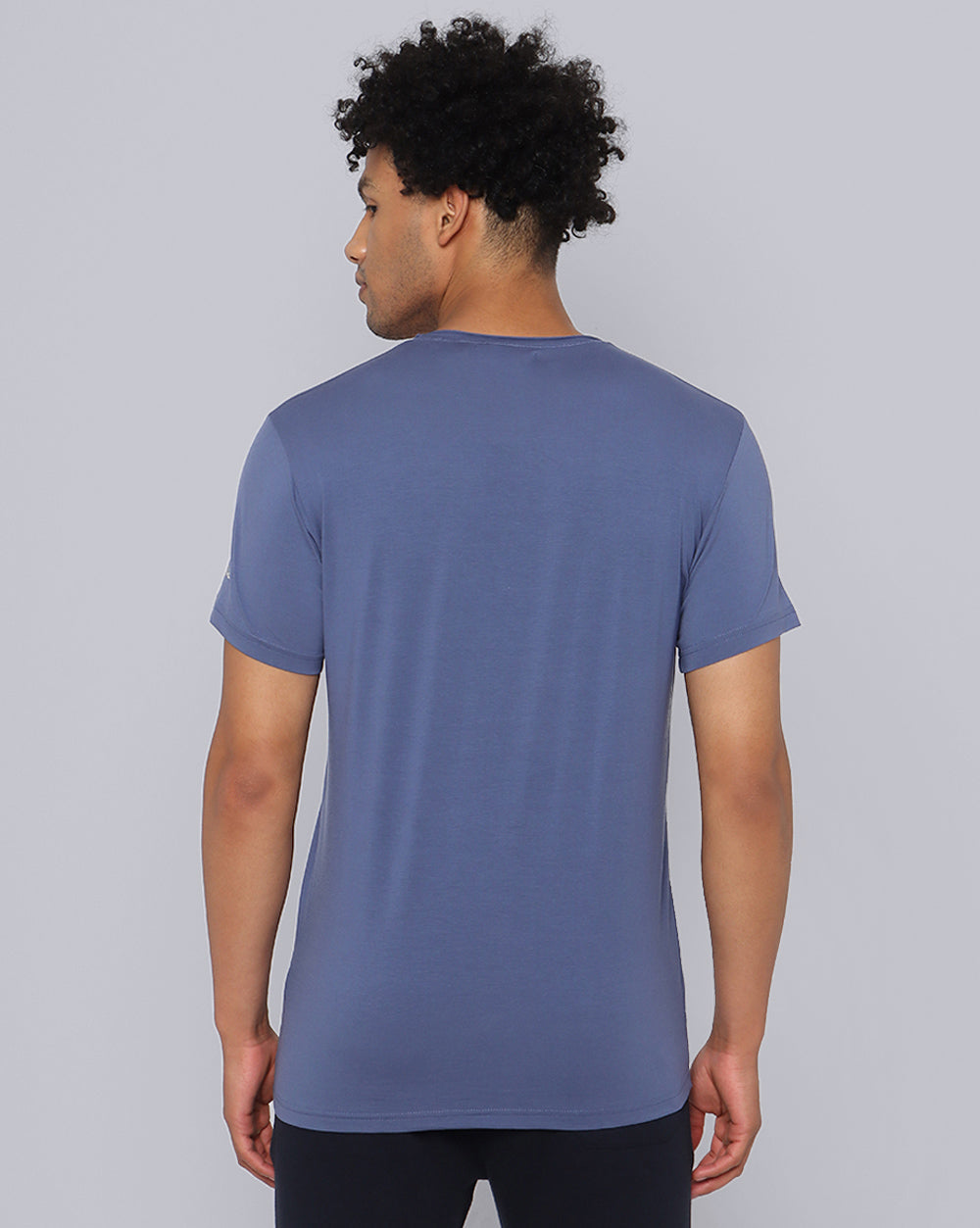 Crewneck Strech T-Shirt-Light Blue