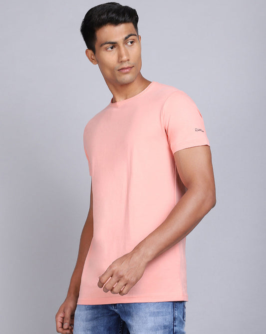 Crewneck Comfort Strech T-Shirt-Light Pink