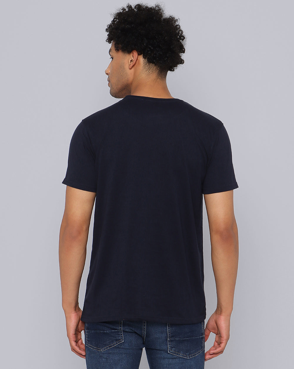 Crewneck Combo T-Shirt -Red,Navy