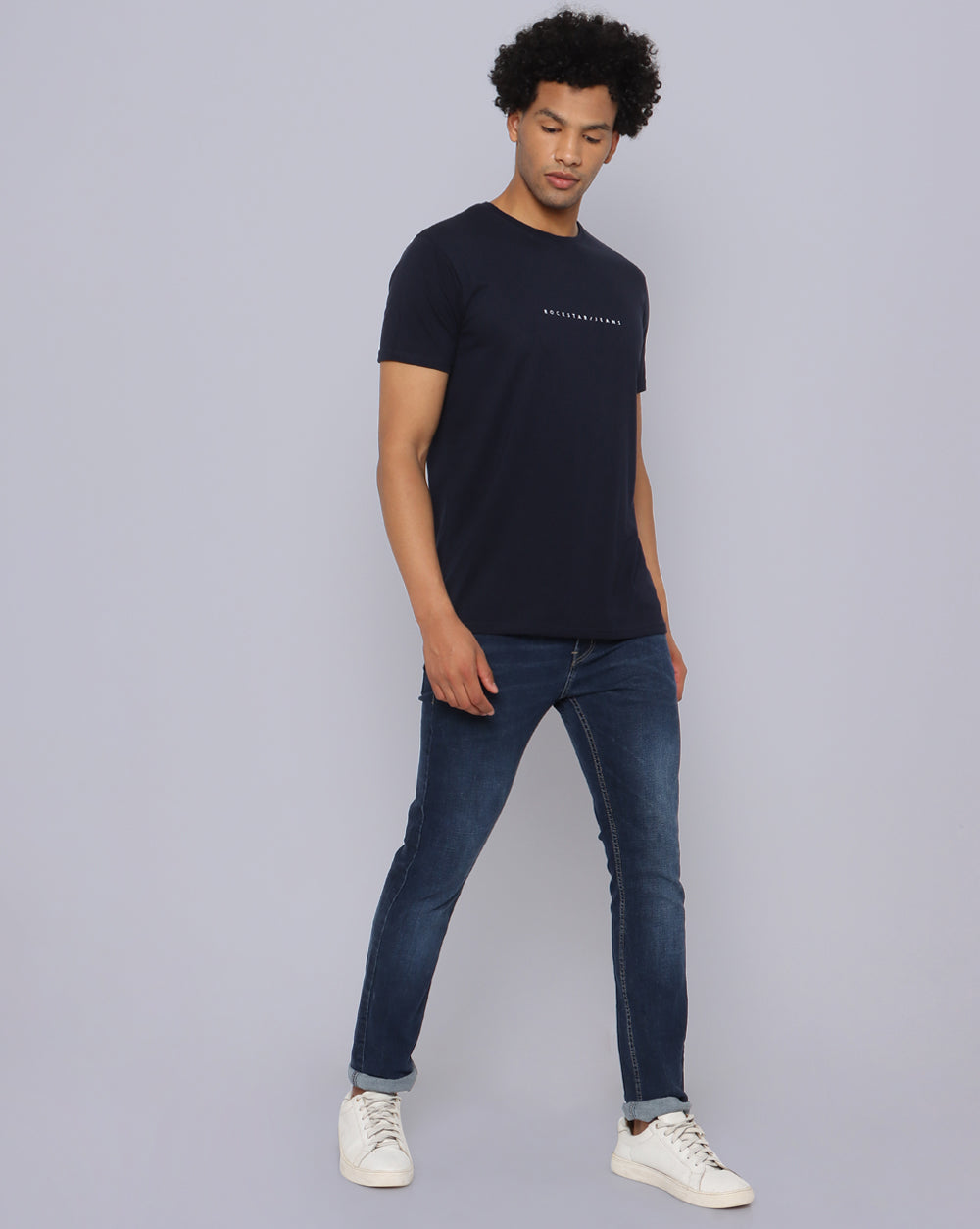 Crewneck Combo T-Shirt -Red,Navy