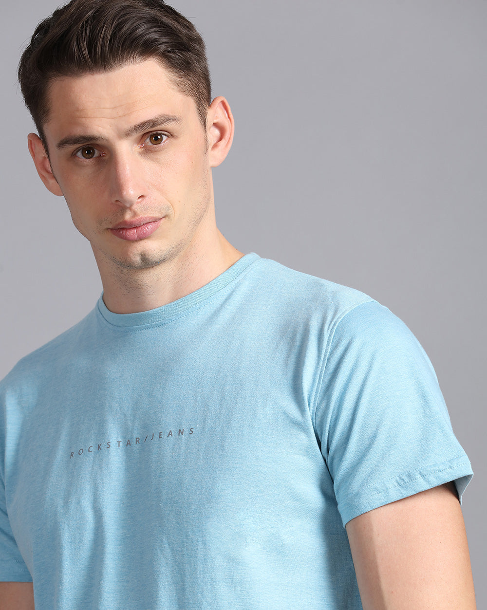 Crewneck Combo T-Shirt -Light Blue,Green