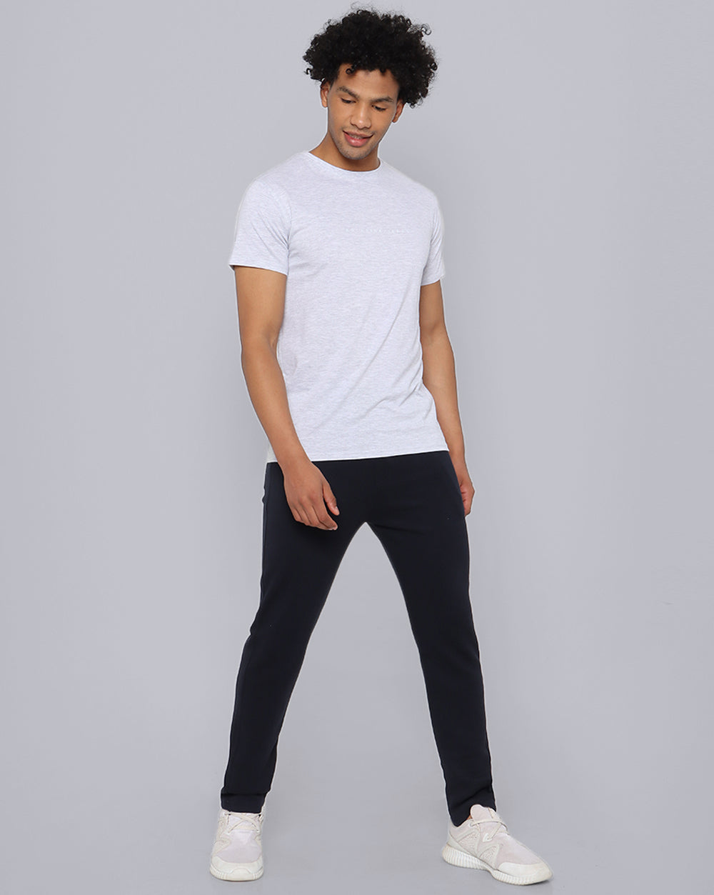 Crewneck Combo T-Shirt -Cream,Blue