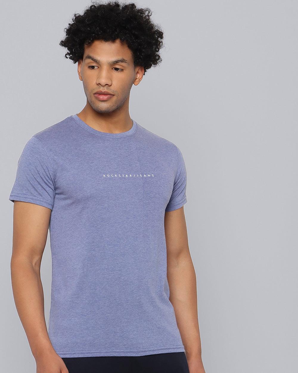 Crewneck Combo T-Shirt -Cream,Blue