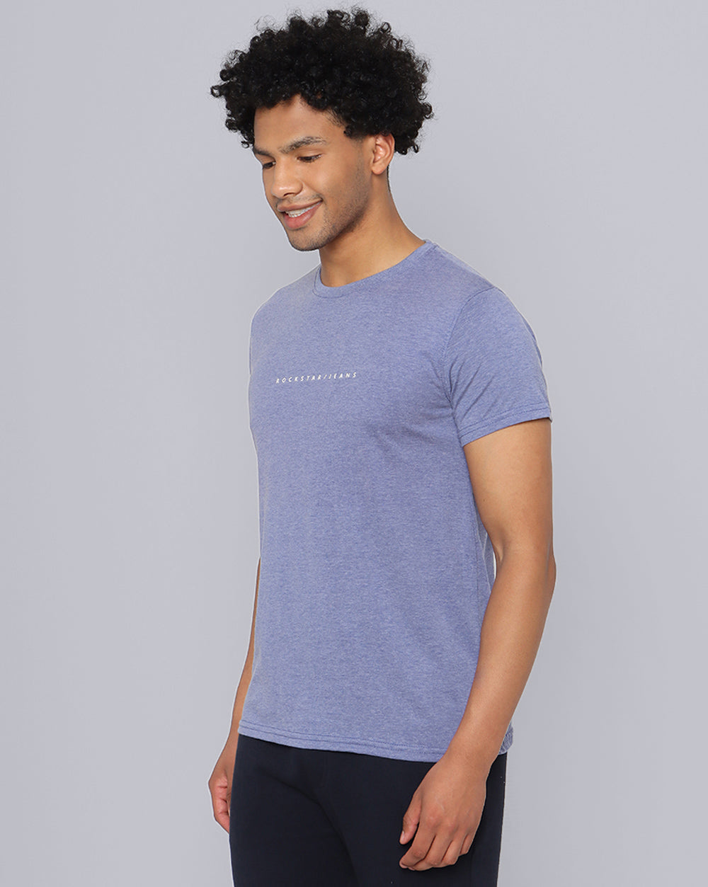 Crewneck Combo T-Shirt -Cream,Blue