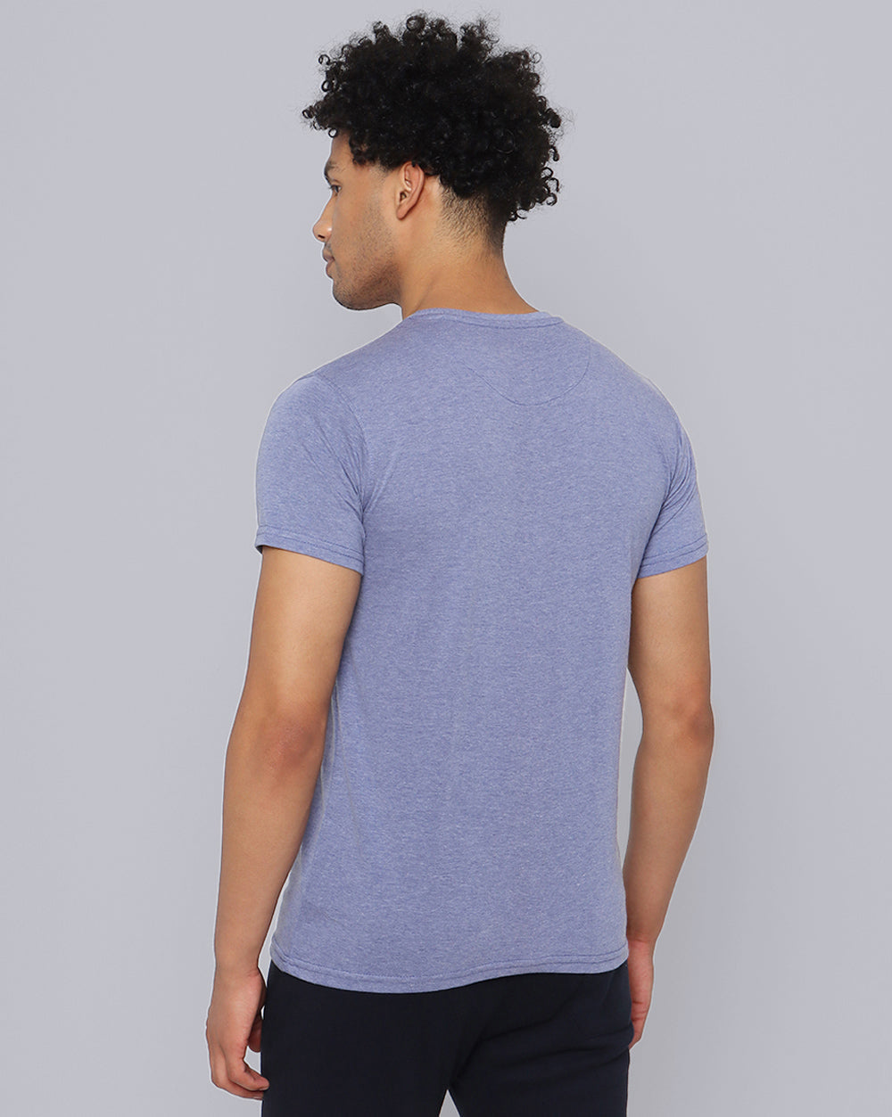 Crewneck Combo T-Shirt -Cream,Blue