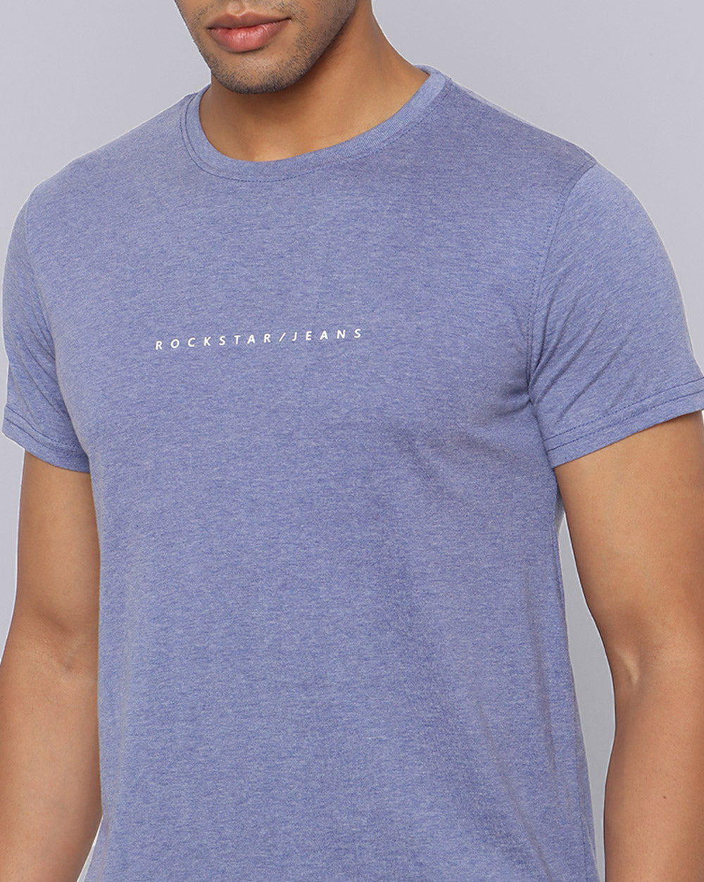 Crewneck Combo T-Shirt -Cream,Blue