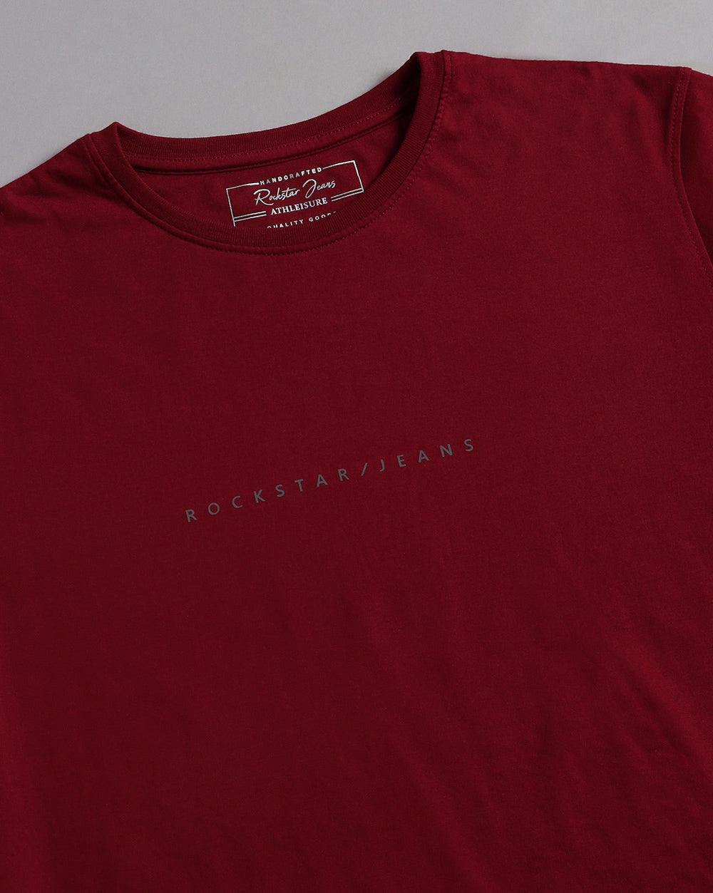 Crewneck Combo T-Shirt -Maroon,Grey