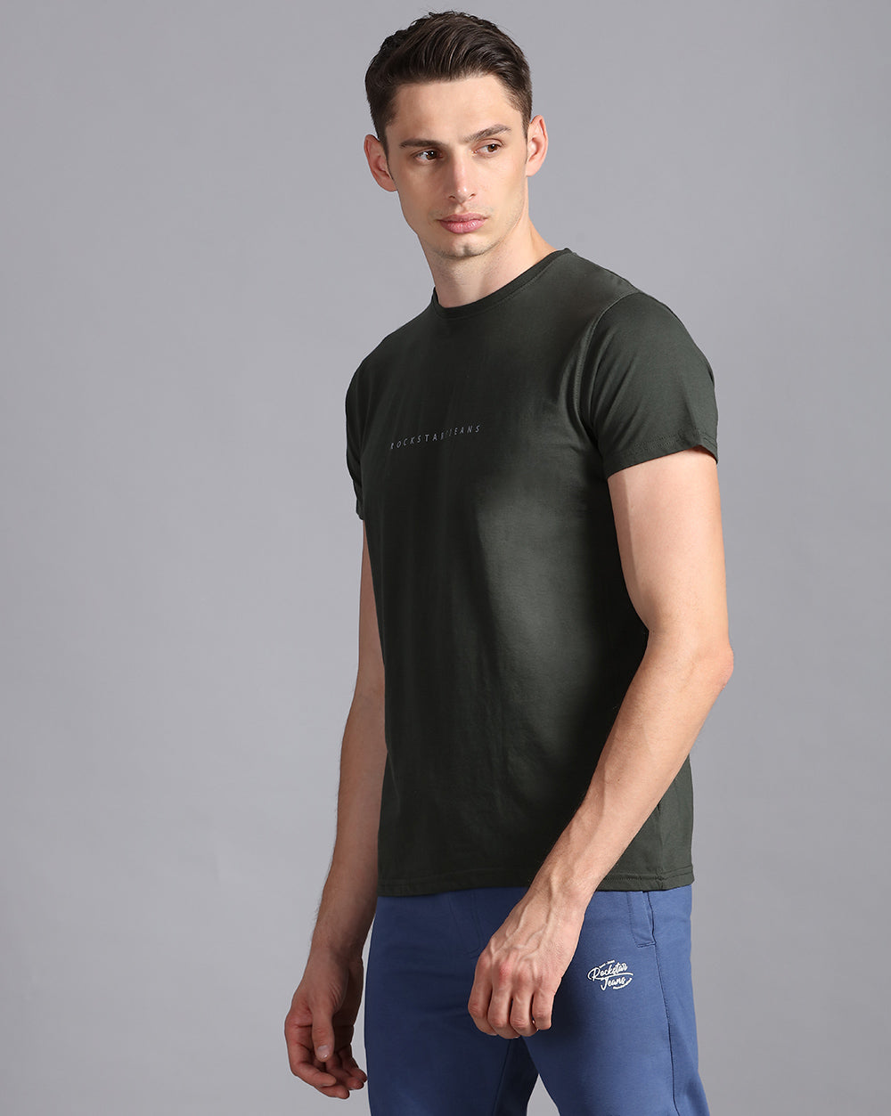 Crewneck Combo T-Shirt -Maroon,Grey
