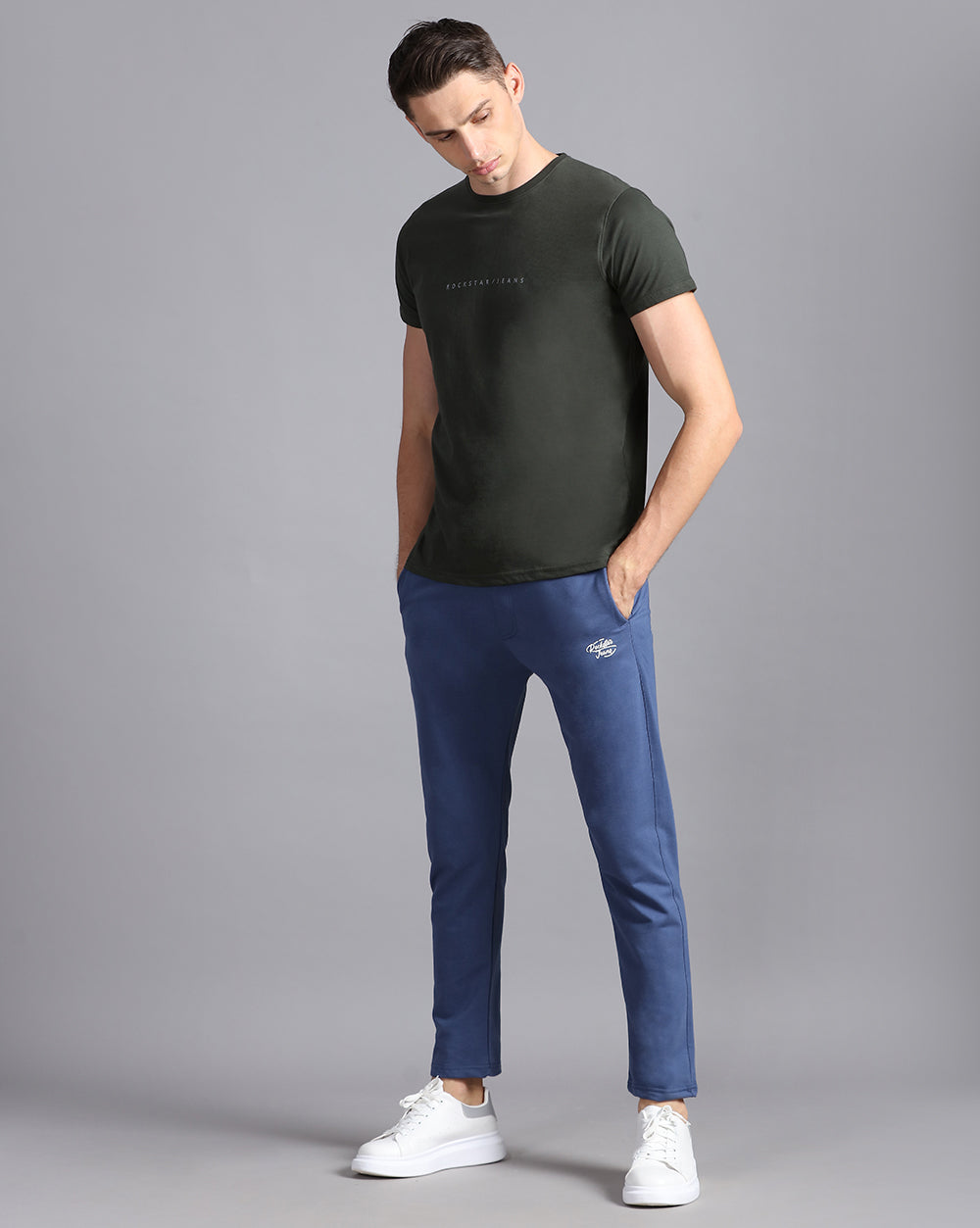 Crewneck Combo T-Shirt -Maroon,Grey