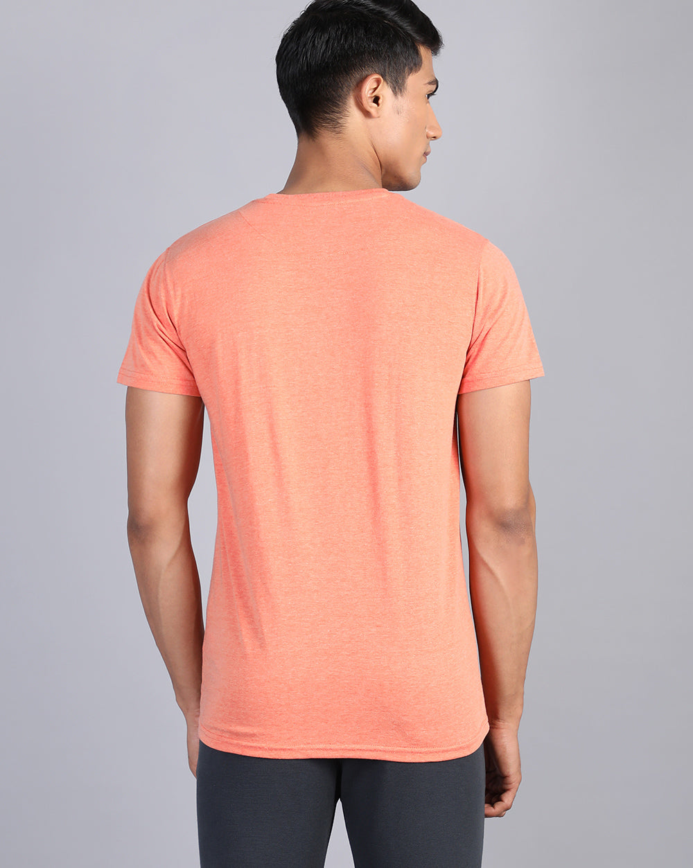 Crewneck Combo T-Shirt -Orange,Blue