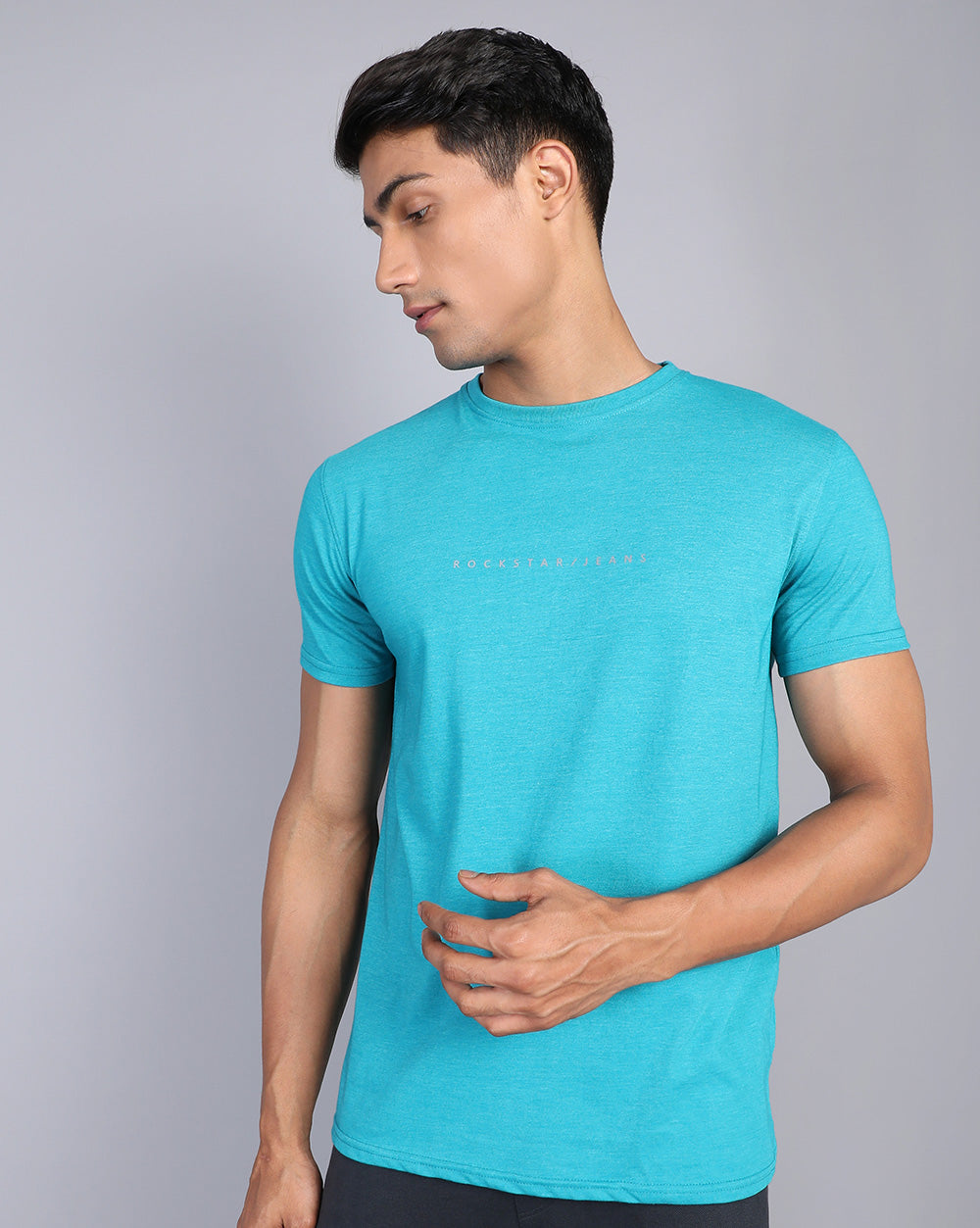 Crewneck Combo T-Shirt -Orange,Blue