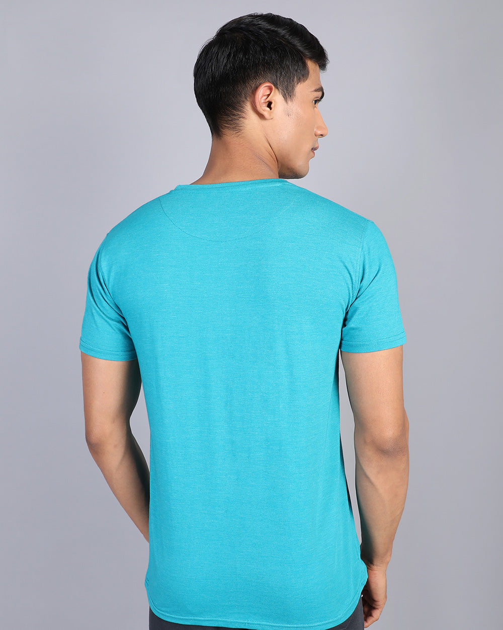 Crewneck Combo T-Shirt -Orange,Blue