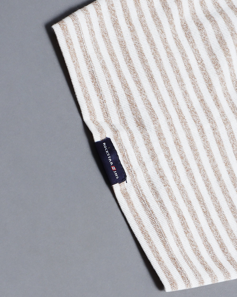 Lazy Striped T-Shirt-Beige