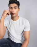 Lazy Striped T-Shirt-Grey