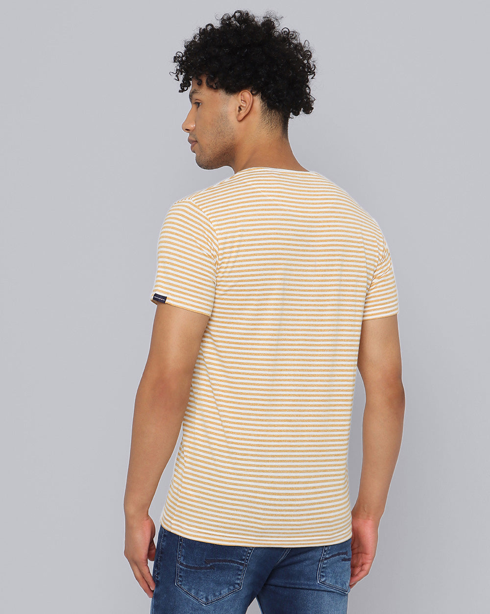 Lazy Striped T-Shirt-Mustard