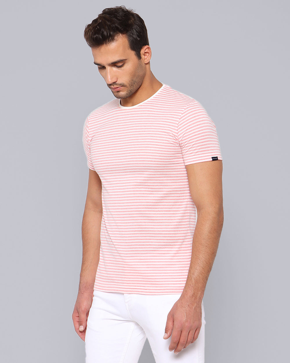 Lazy Striped T-Shirt-Pink
