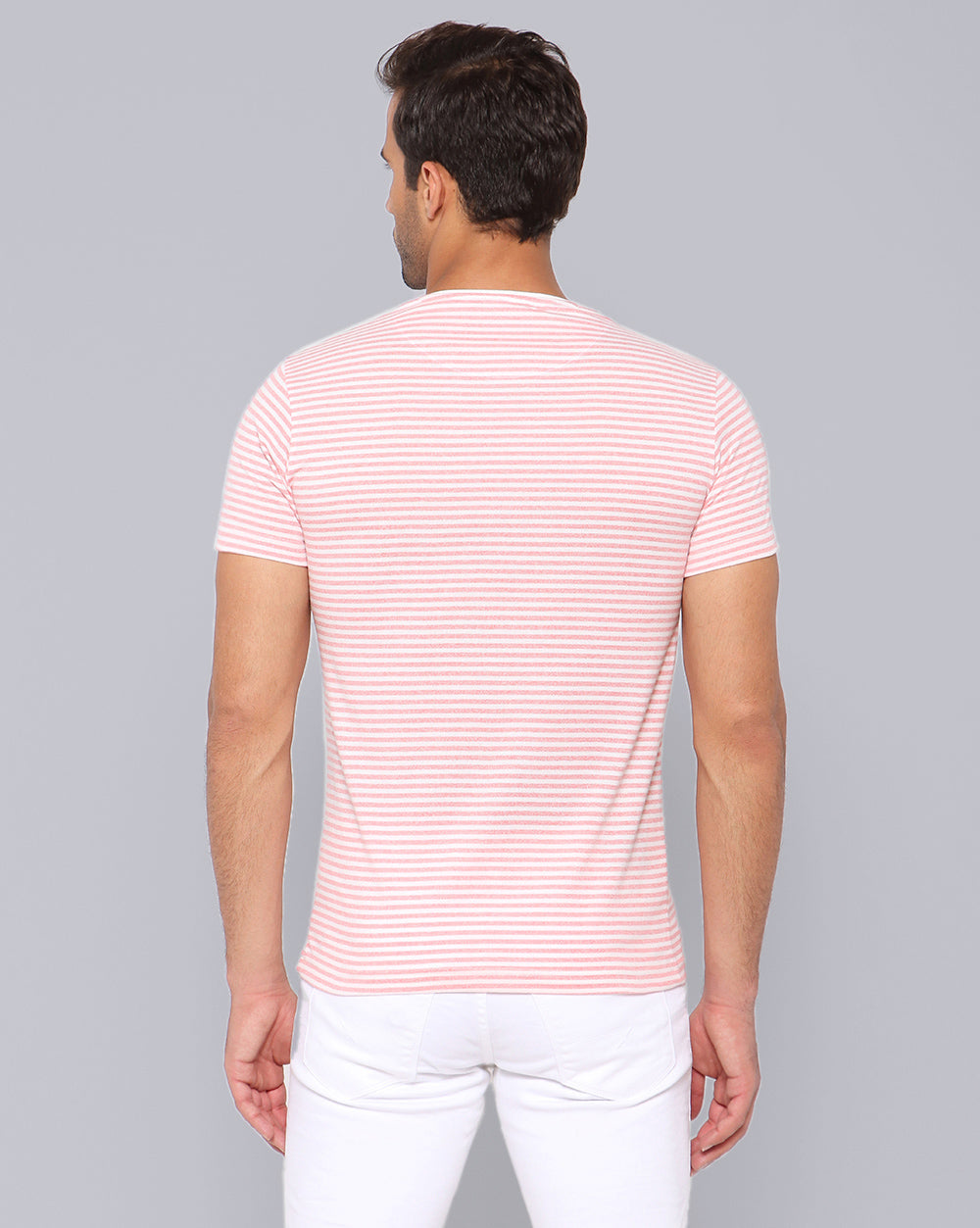 Lazy Striped T-Shirt-Pink