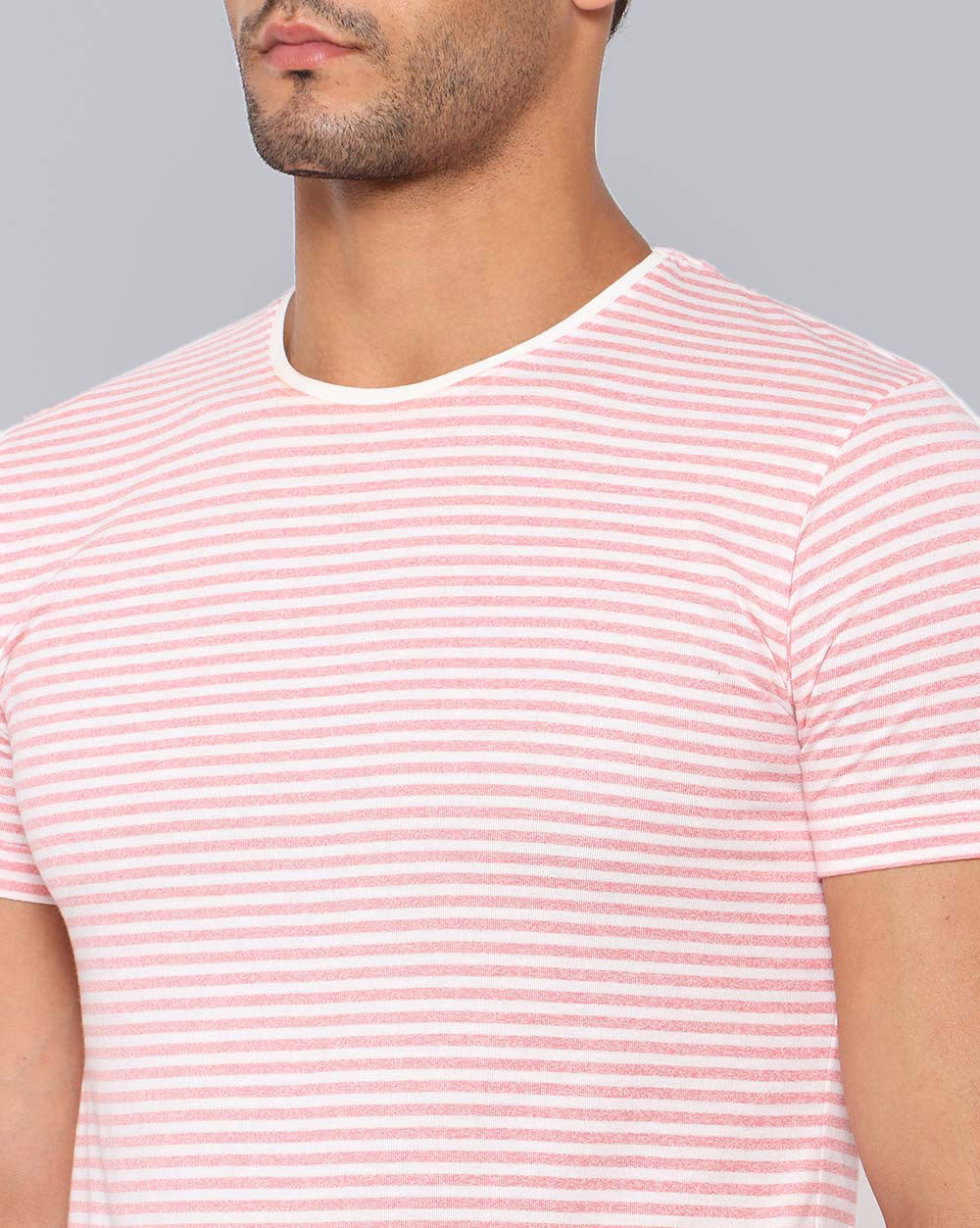 Lazy Striped T-Shirt-Pink