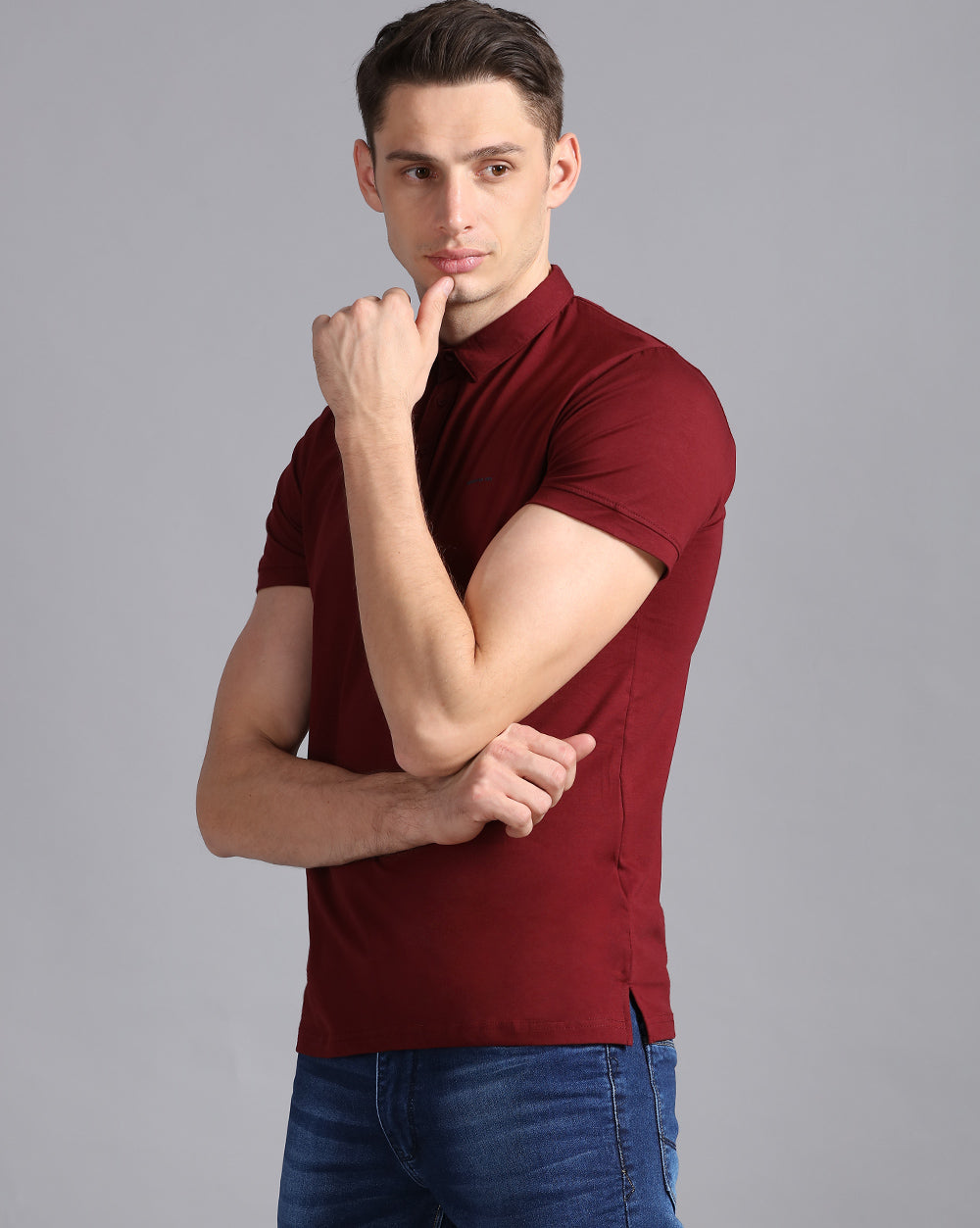 Slim Fit Strech Polo T-Shirt-Red