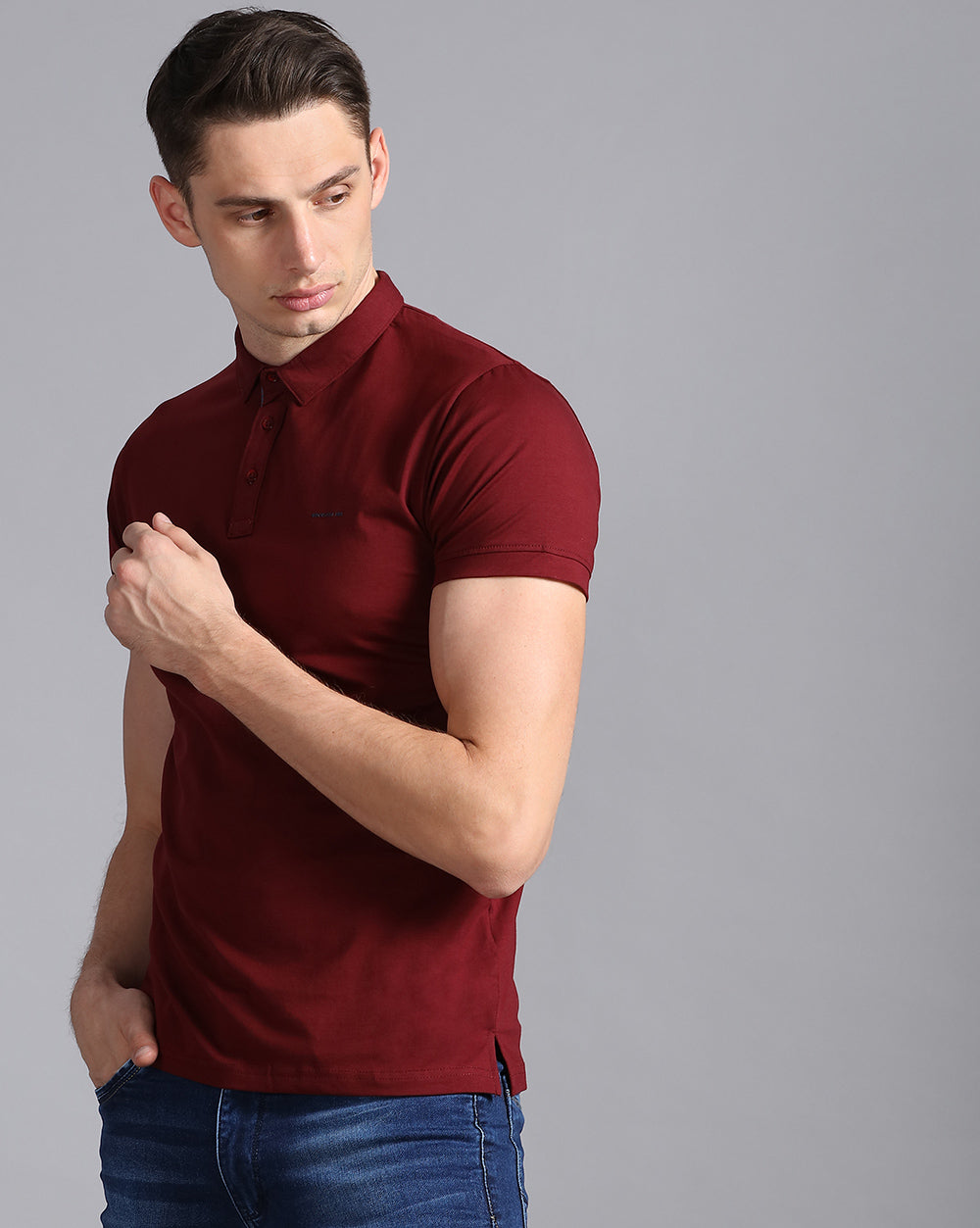 Slim Fit Strech Polo T-Shirt-Red