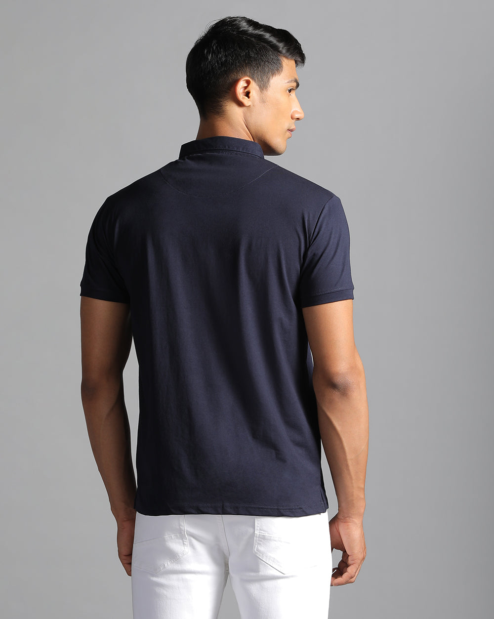 Slim Fit Strech Polo T-Shirt-Navy