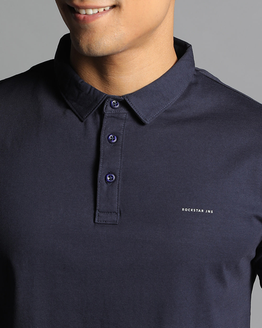 Slim Fit Strech Polo T-Shirt-Navy