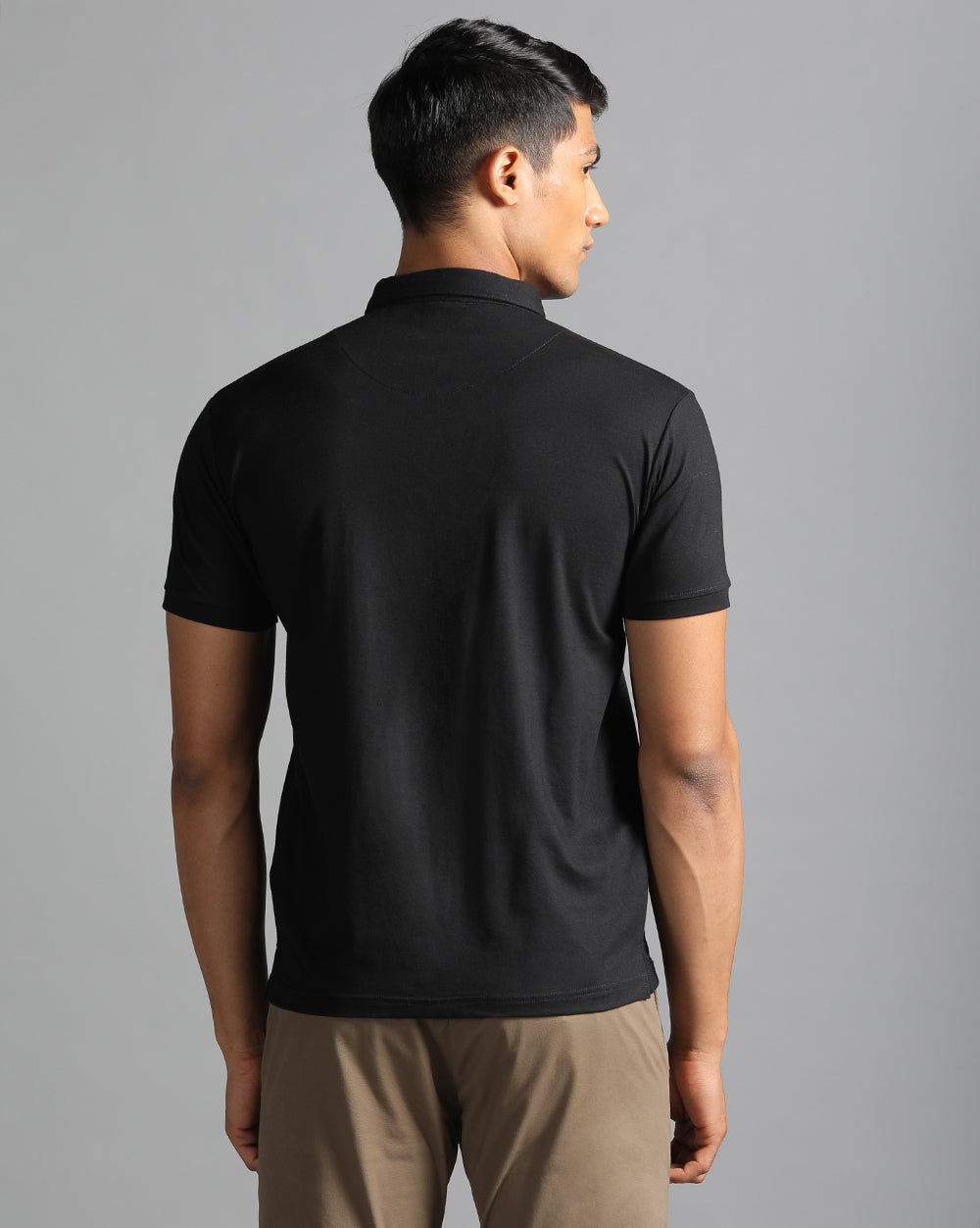 Slim Fit Strech Polo T-Shirt-Black