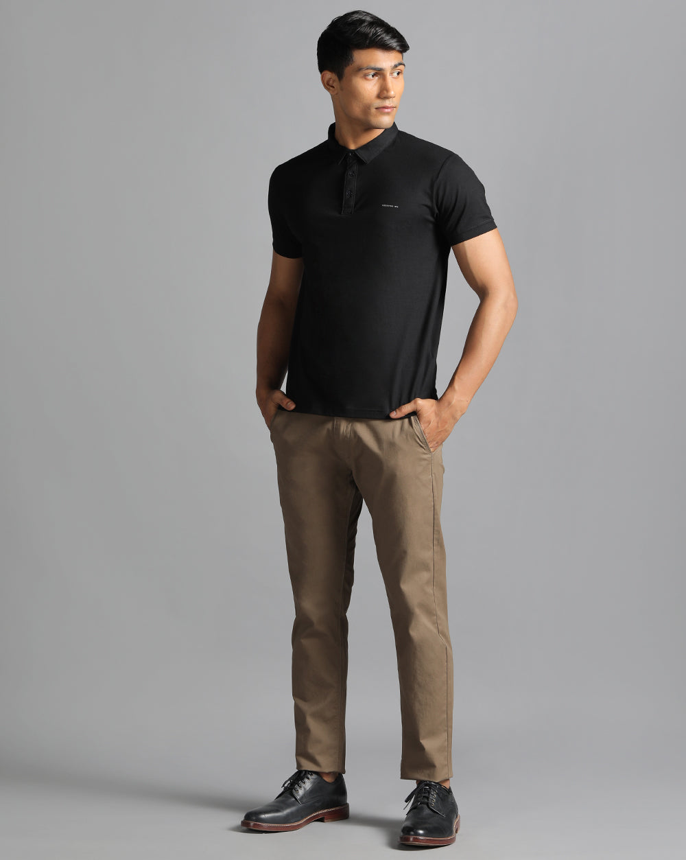 Slim Fit Strech Polo T-Shirt-Black