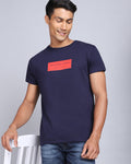 Crew Neck Printed T-Shirt-Cobalt Blue