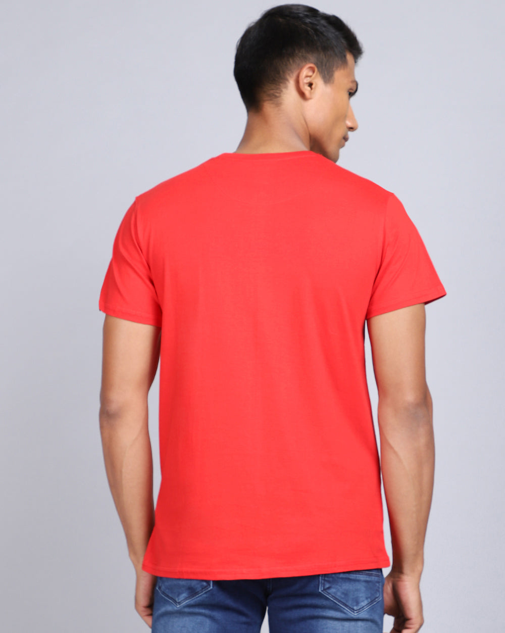 Crew Neck Printed T-Shirt-Red