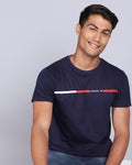 Crew Neck Printed T-Shirt-Raw Blue