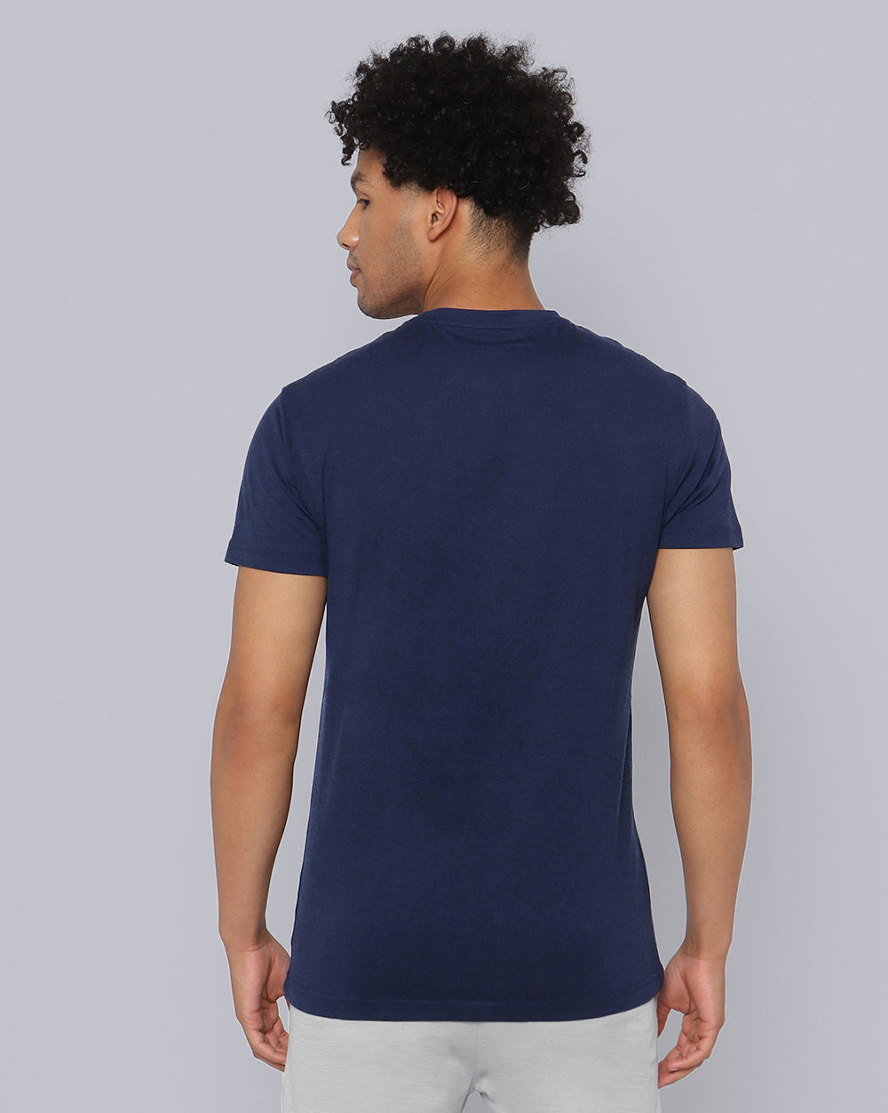 Crewneck Strech T-Shirt-Cobaled Blue