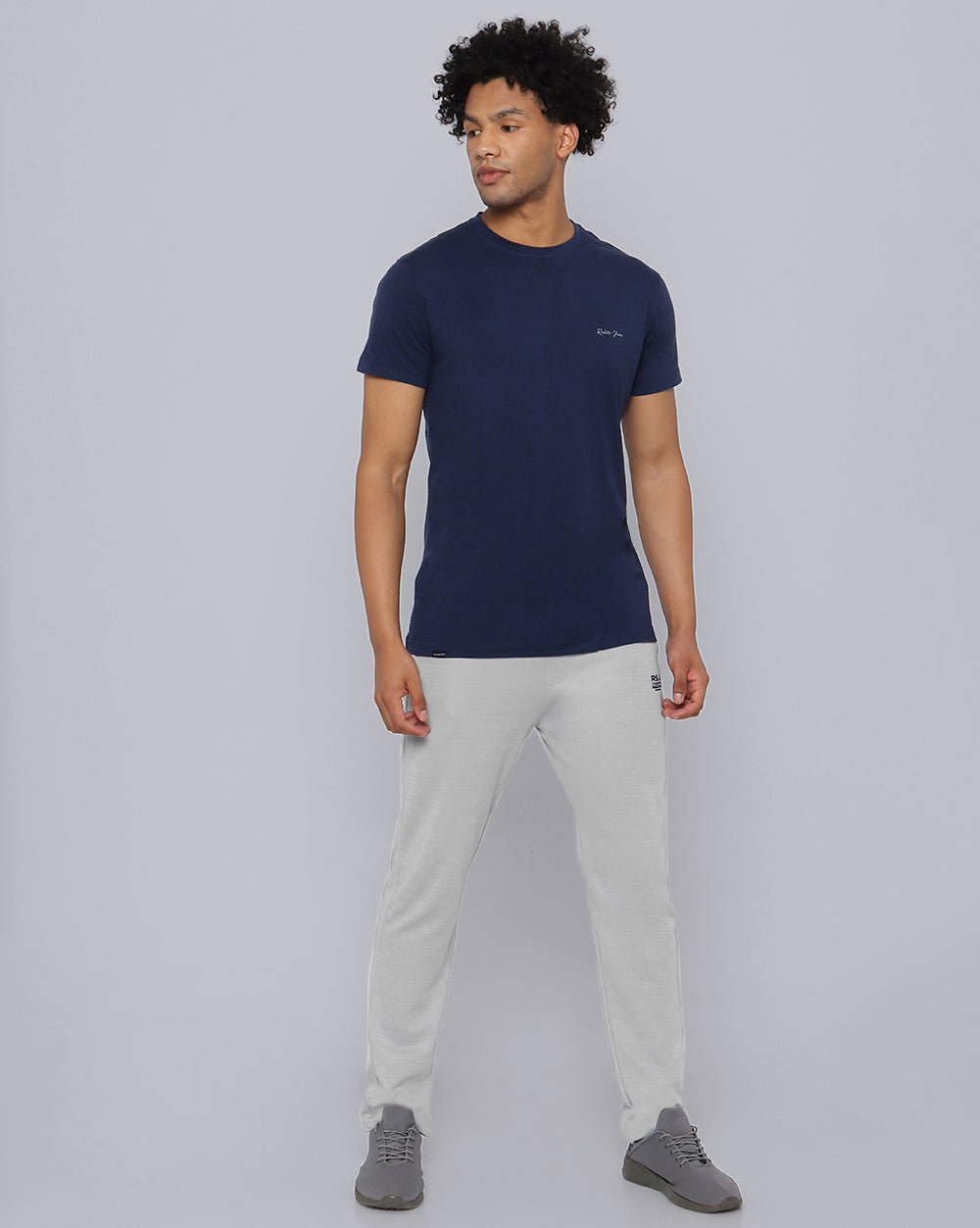 Crewneck Strech T-Shirt-Cobaled Blue