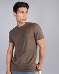 Crewneck Strech T-Shirt-Brown