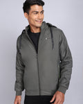 Solid Hooded Jacket-Sage Green