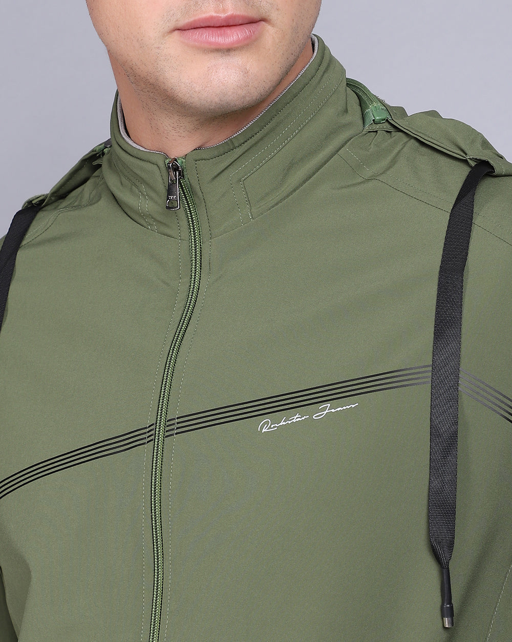 Solid Hooded Wind-Cheater-Green
