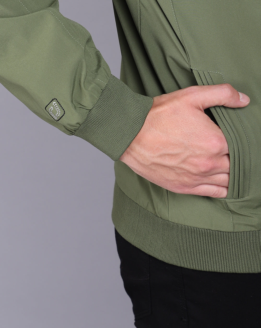Solid Hooded Wind-Cheater-Green