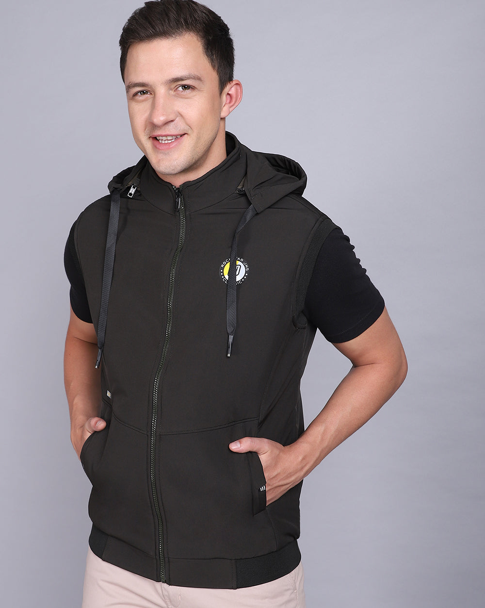 Solid Hooded Jacket-Dk.Olive