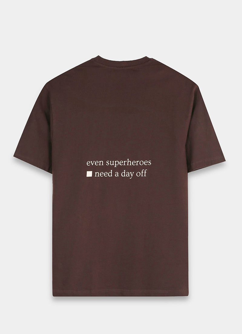 SELF CARE Oversized Cotton Printed T-Shirt Espresso Brown