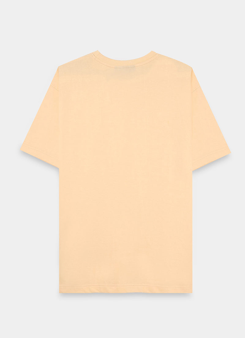 SIGNATURE Oversized Solid Cotton T-Shirt Apricot Peach