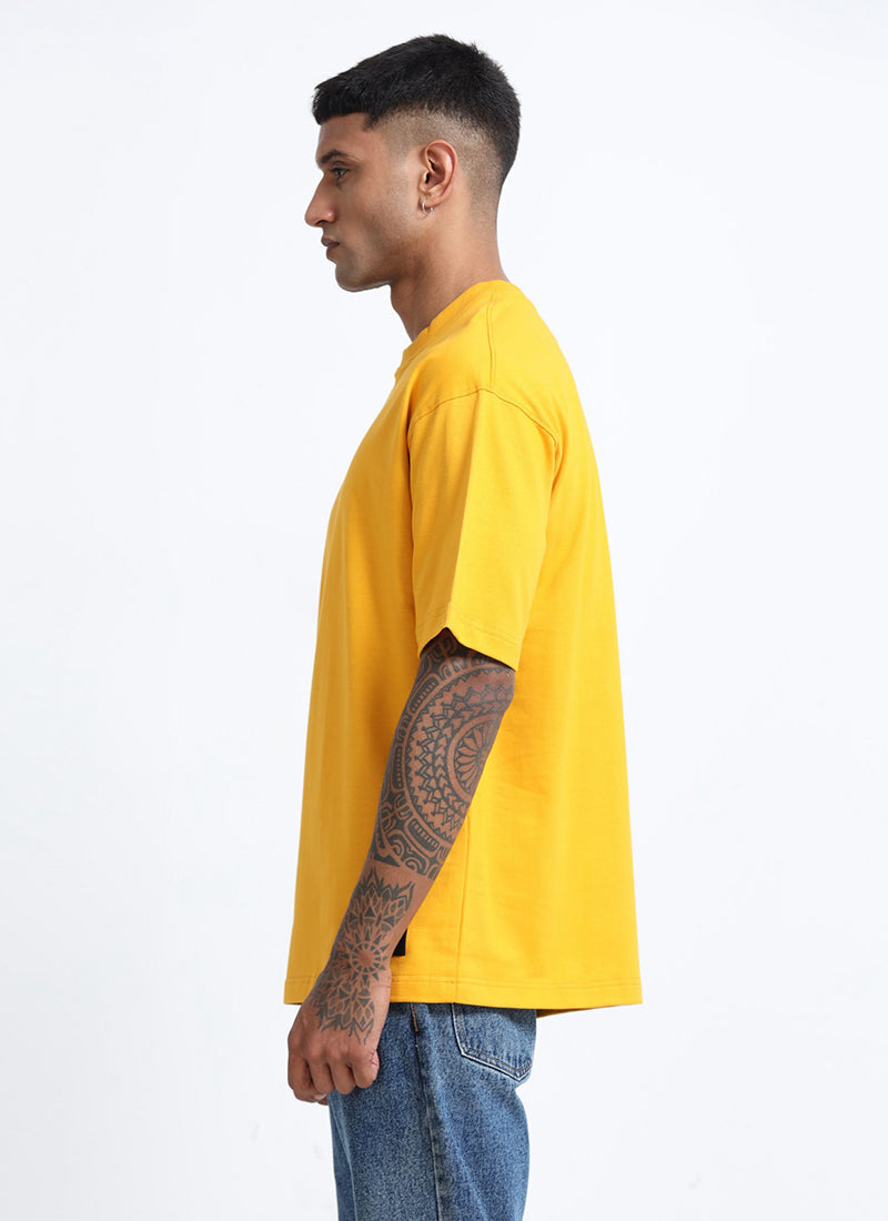 SIGNATURE Oversized Solid Cotton T-Shirt Bright Yellow