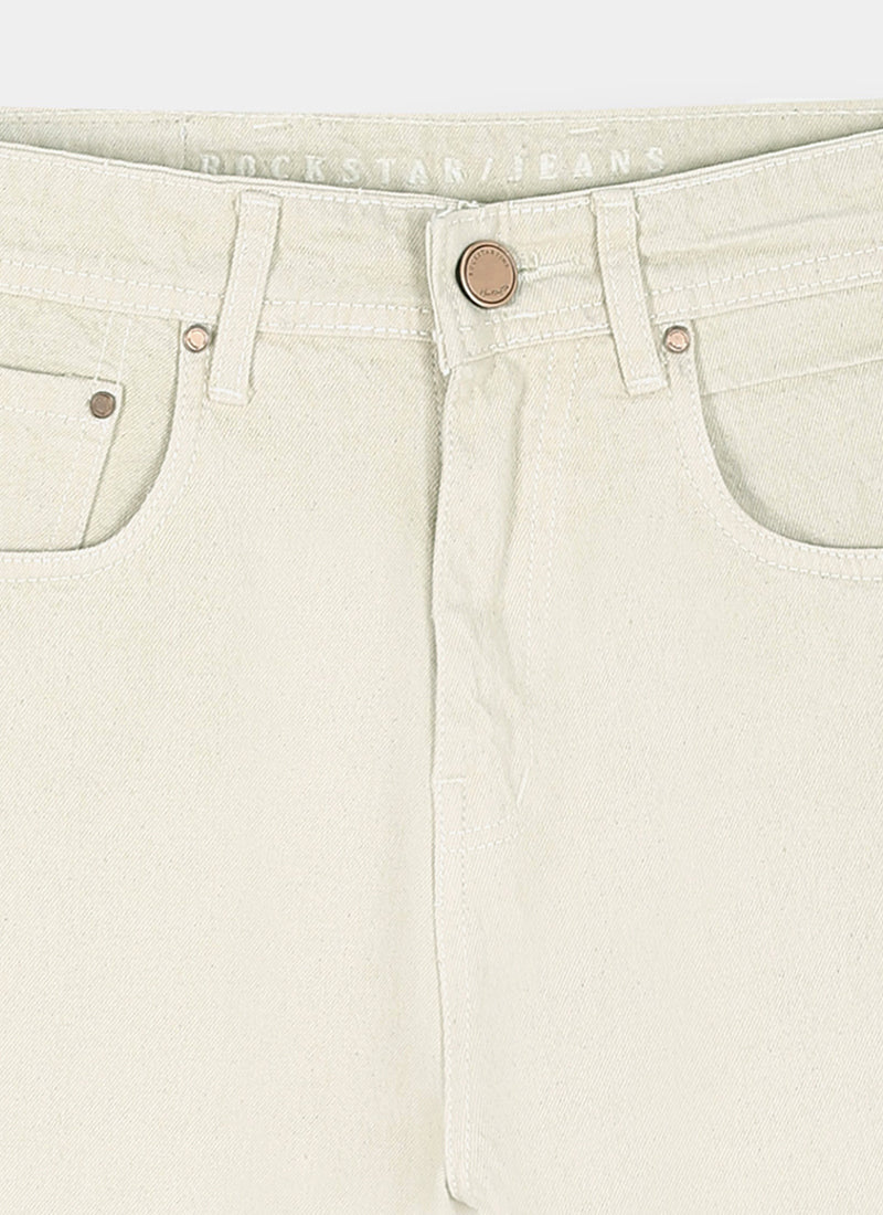 SIGNATURE Straight Fit Denim Jeans Ecru Ivory