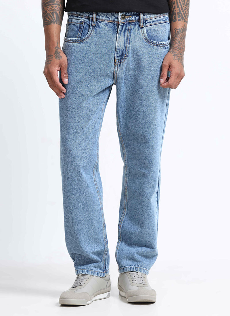 SIGNATURE Straight Fit Denim Jeans Vintage Light Blue