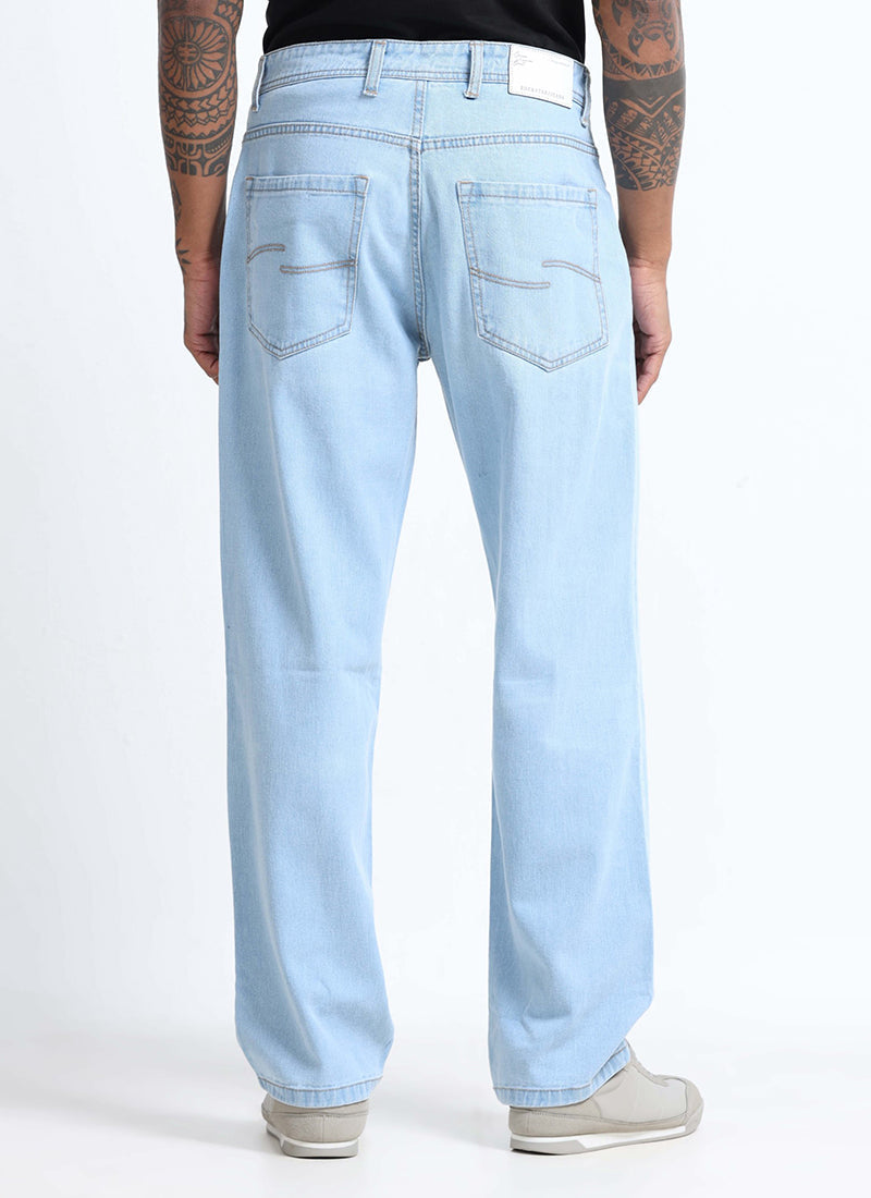 SIGNATURE Straight Fit Denim Jeans Wash Blue