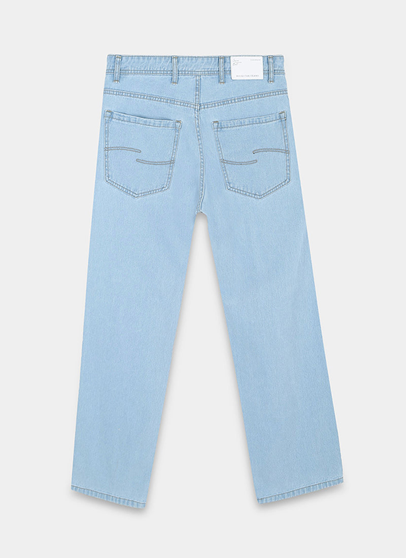 SIGNATURE Straight Fit Denim Jeans Wash Blue