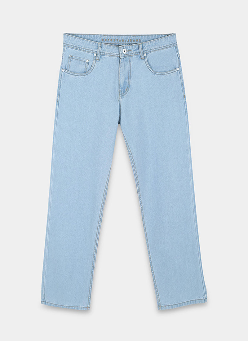 SIGNATURE Straight Fit Denim Jeans Wash Blue